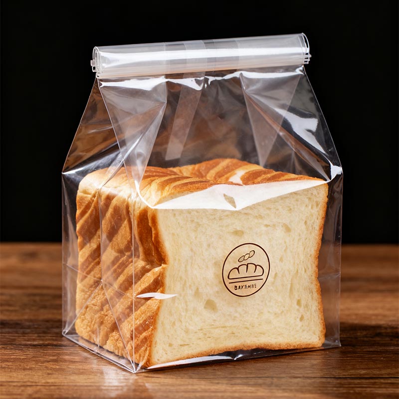 Transparent plastmatpåse för bageriförpackningar